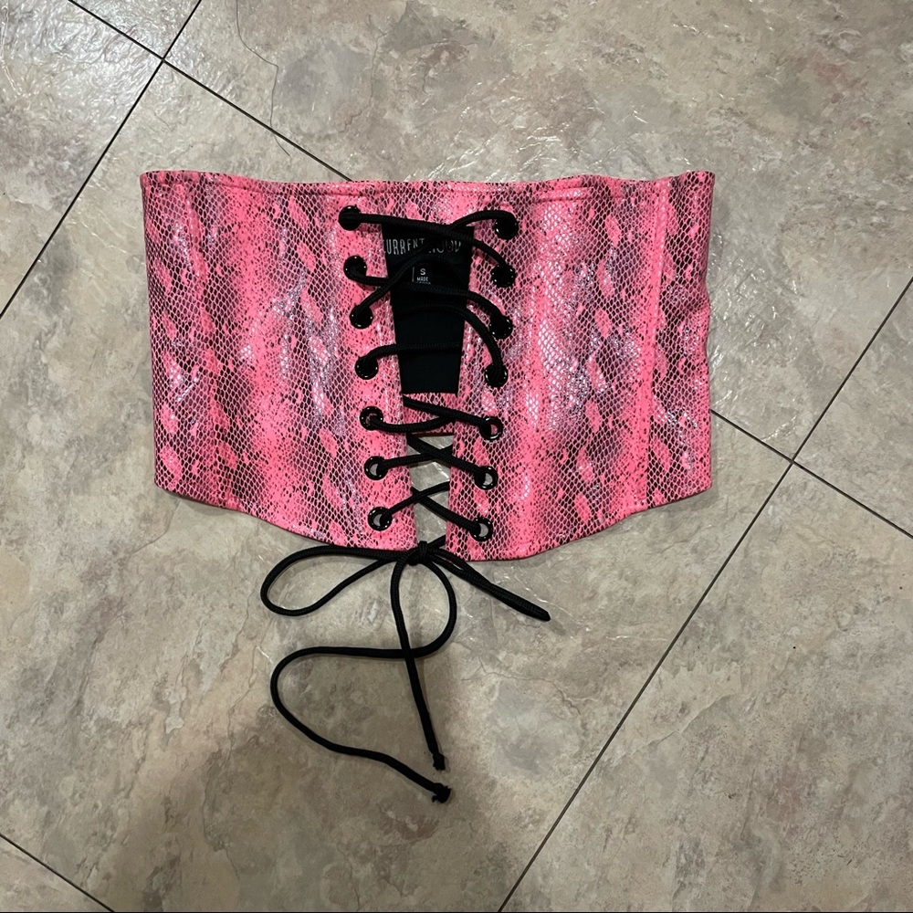 LETHAL LOVER CORSET TOP CURRENT MOOD SNAKESKIN RAVE